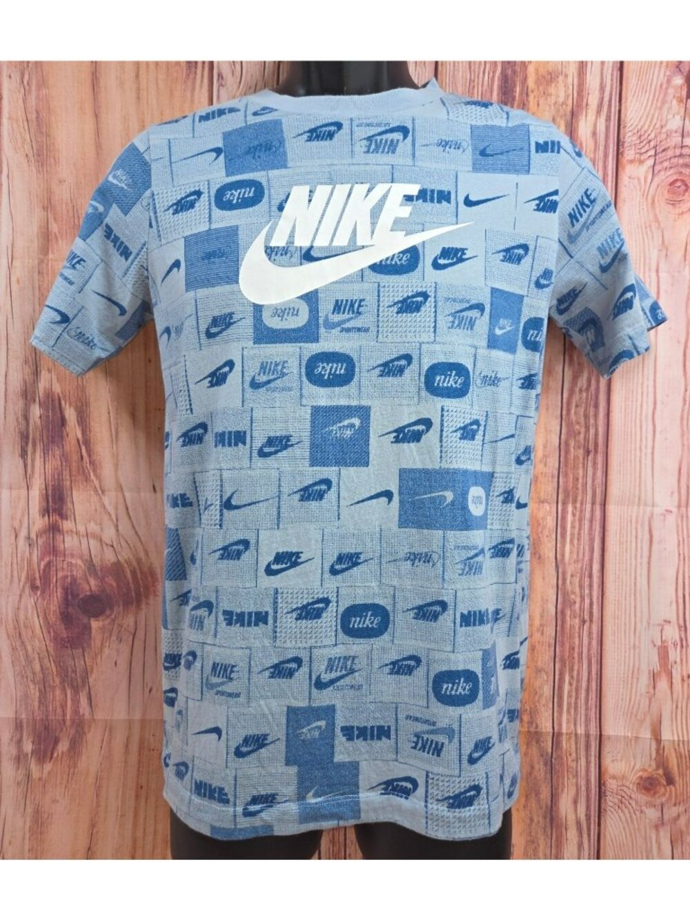 Nike Kids XL Blue Graphic Logo Print T-Shirt 100% Cotton Short Sleeve Casual Tee